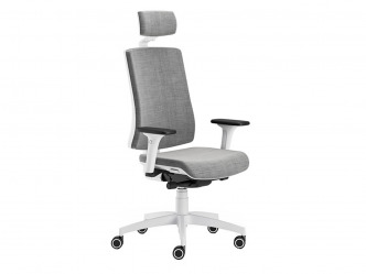 ANT-PURE standard white modern főnöki forgószék fejtámlával