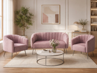 TEM-Bagy modern kétszemélyes design kanapé ezüst színű lábakkal 3
