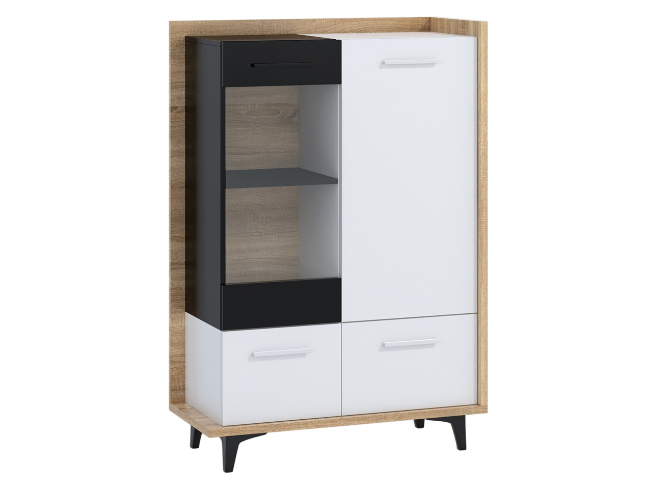 NAP-Box 13 modern vitrin polcokkal